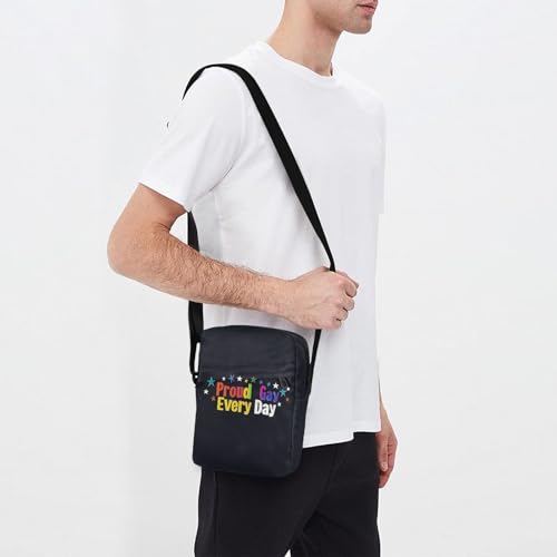 MCHIVER Small Messenger Bag Gay Pride Stars Black Crossbody Bag for Men Women Cellphone Wallet Side Bag for Concert Beach Travel3