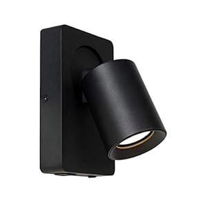 Lucide NIGEL – Spot mural – LED – GU10 – 1x5W 3000K – Point rechargement USB – Noir