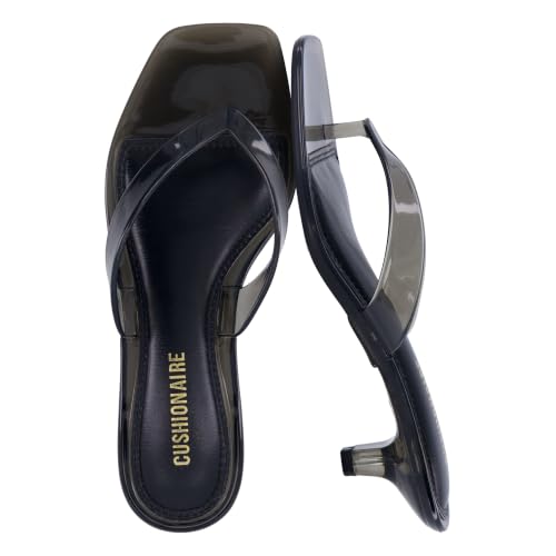 CUSHIONAIRE Riot Jelly Thong Kitten Heels for Women