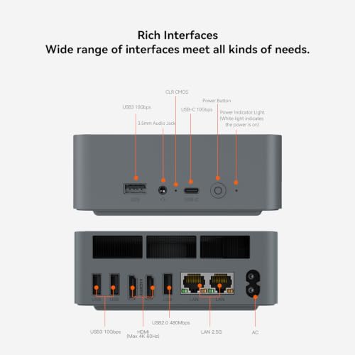 Image of Beelink Ai Mini PC EQR6 6600H AMD Ryzen 5 Processor 24GB LPDDR5 500GB SSD