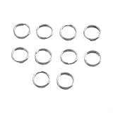 10 anillos divididos de 8 mm hechos de acero al manganeso para una carga fuerte sin deformación ni rotura (plateado)