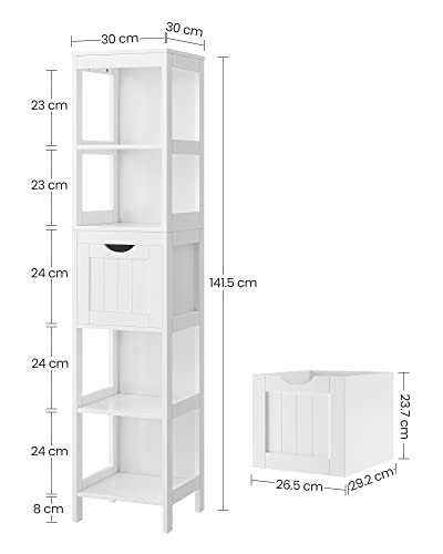 VASAGLE Bathroom Floor Cabinet, Freestanding Bathroom Storage Unit, with 2 Dr...