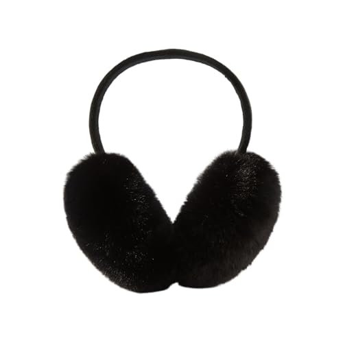 Cache-oreilles pliables noirs en peluche douce pour affronter le froid hivernal