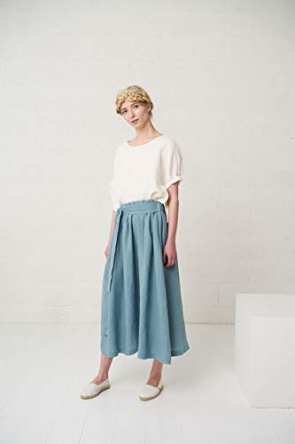 dusty blue maxi skirt