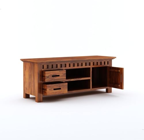 Image of Solid Rosewood Sheehsam TV Entertainment Unit| TV Stand Table| Sideboard Cabinet| Wooen TV Cabinet with Storage for Living Room & Office -Teak4