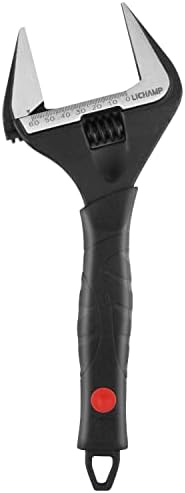 Lichamp 12-Inch Wide Jaw Adjustable Stubby Wrench with 60 mm Jaw Opening for Plumbing Automotive and Industry, Black