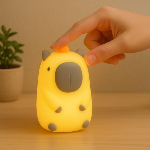 Luminária de Silicone Capivara Luz Noturna LED Recarregável USB D...