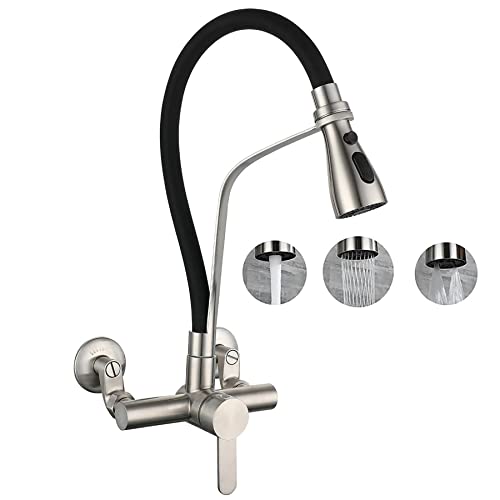 Sjqka Grifo Pared Cocina, Giratorio 180 , Silicona De Calidad Alimentaria, Grifo De Pared, Flexible Extensible Para Fregadero De Cocina De, Material De Acero Inoxidable Sjqka Grifo Pared Cocina, Giratorio 180 , Silicona De Calidad Alimentaria, Grifo De Pared, Flexible Extensible Para Fregadero De Cocina De, Material De Acero Inoxidable