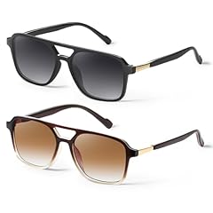 2pcs Black/Gray+gradient Brown/Brown