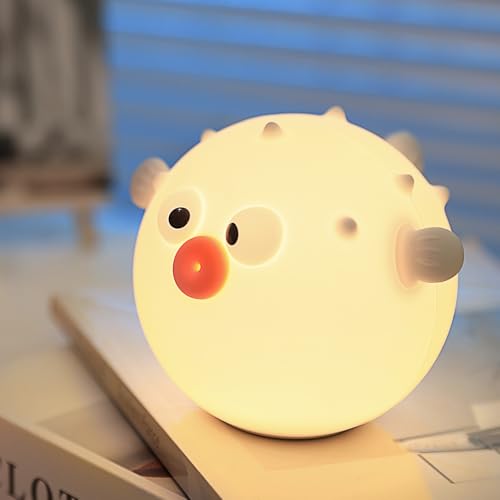 Myratts Anemonefish Night Light, Dimmable Nursery Fish Lamps, Super Squishy Silicone Touch Control RGB Night Lamp for Kids Adults, Used for Camping Party Room Decor(Anemonefish)