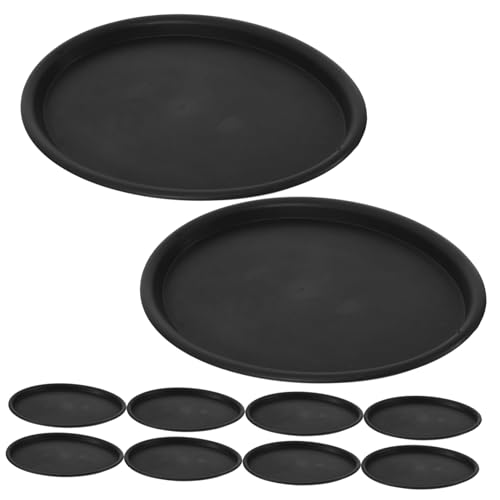 HANABASS 10Pcs Oval Deep Plant Drip Trays for Flower Pots Durable Plastic Saucer Water Catcher Dish for Garden Planters for Home and Plant Care