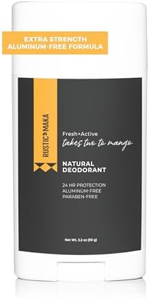 Rustic MAKA Natural Deodorant, Takes Two To Mango (Mango + Lime), Free of Alu...