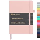 &And Per Se Lined Journal Notebook, 160 Pages, A5 5.7 x 8 inches College Ruled Thick Paper Notebook Journals for Writing, Hardcover Notebooks for Women Men Office School (1 Pack, Pink)