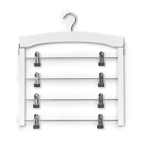 Zeller 17162 Mehrfach-Rockbügel, Buche/Metall verchromt, 1 Stück, Weiß