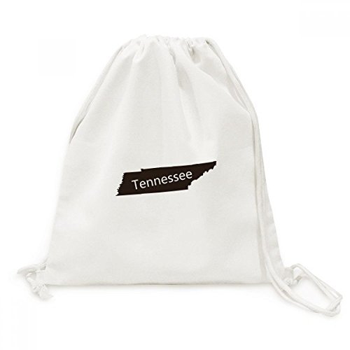 Sac à dos cordon en toile motif silhouette Tennessee USA pour voyage et loisirs