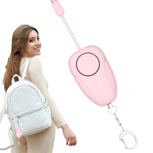 Llavero de alarma de seguridad, alarma de llavero, alarma antilobo personal de 120 Db, sirena de seguridad portátil y linda con cargador USB, para estudiantes, corredores nocturnos, senderismo