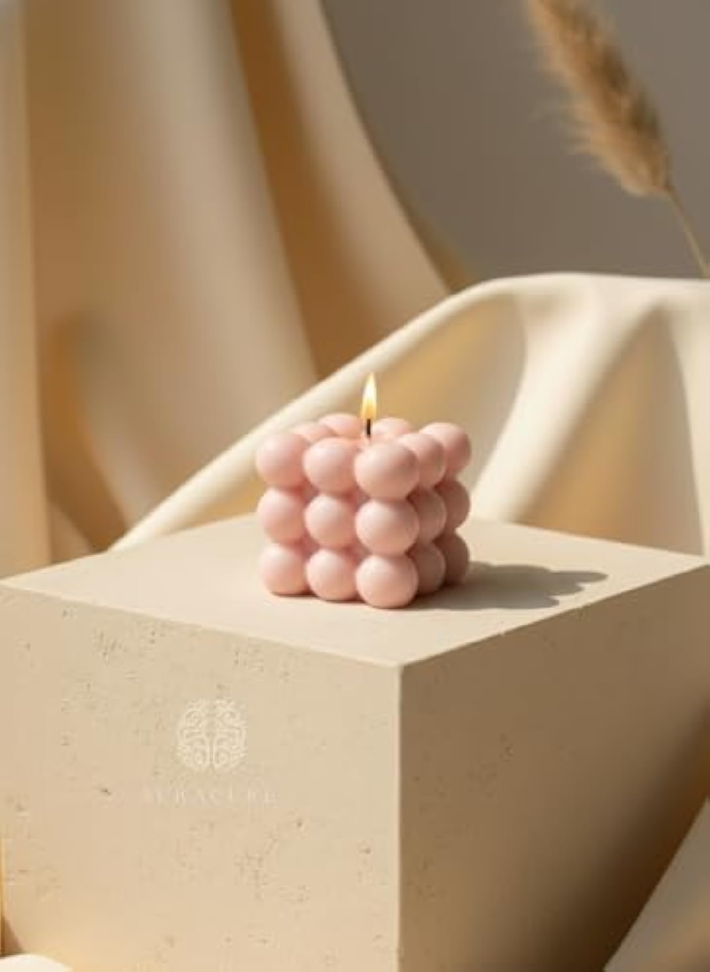 Mega Bubble Cube Candle, Handmade Decorative