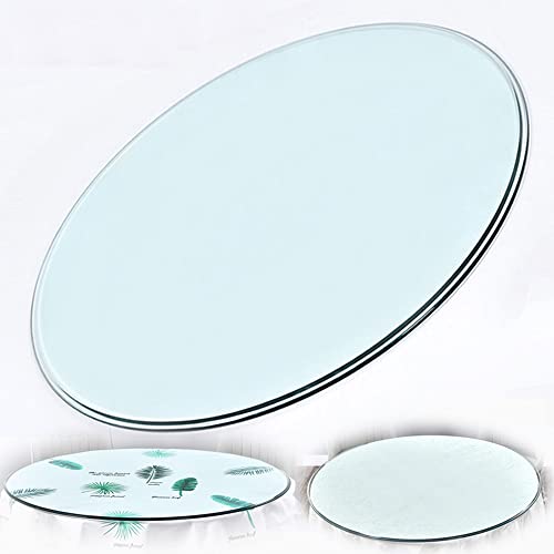 XFAK 16-40in(40-100cm) Round Tempered Glass Table Top, Round Dining Table Top, Clear Glass Table Cover Protector, 9mm Thick/Smooth/Easy To Clean (Size : 28in/70cm)