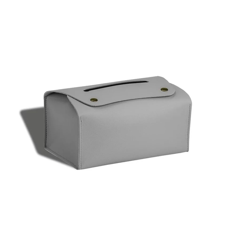 Aimanqi Gray Pu Leather Tissue Box Rectangular Napkin Dispenser Rack Suitable For Dining Room, Living Room, Kitchen, Tissue Storage Box(Gray)