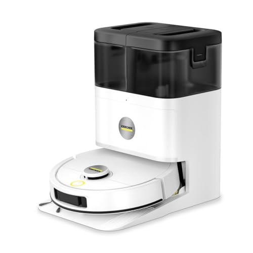 Karcher robot aspirapolvere e lavapavimenti RVF 7 Comfort Extra con stazione multifunzione, controllo tramite app, navigazione LiDAR, telecamera, IA, per pavimenti duri e tappeti