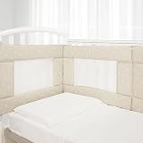 Babysanity - Paracolpi Lettino Ad Alta Traspirazione Dotato Di Sistema Baby Air Mesh Il Paracolpi Culla Garantisce al tuo Bambino un Ambiente Sicuro per la Nanna (Fantasia Beige)