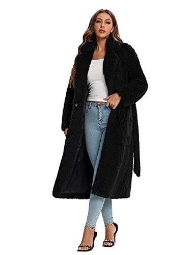 SUGAR POISON Women Faux Fur Winter Coats With Belt