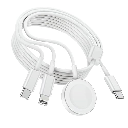 3 in 1 USB C for Apple Watch iPhone Charger, Multi Charging Cable Fast Charging Compatible with Apple Watch Series Ultra/SE/9/8/7/6/5/4/3/2/1 & iPhone15/14/13/12/11, 6ft/1.8m