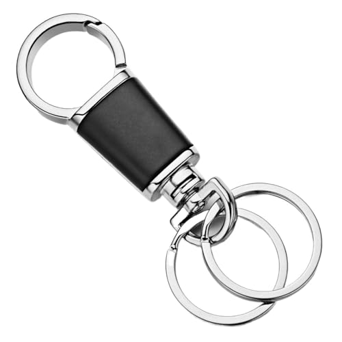 Porte-clés voiture homme avec boucle rotative 360 pour ceinture