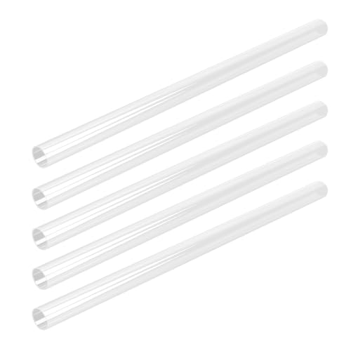 Image of Oedema 5pcs Clear Rigid Tubing Plastic Pipe Polycarbonate Tube 13mm /0.51 inch ID x 55mm /0.59 inch OD x 300mm /11.81 inch