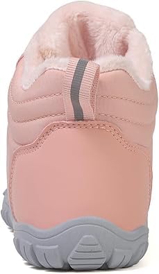 Image of Winter Footwear Barefoot Shoes Women Men Zero Drop Barefoot Hiking Boots Slip On Warm Waterproof Snow Boot Minimalist Wide Toe Ankle Booties Five Finger Hike Shoes Outdoor