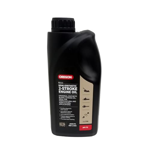 Oregon Semi Synthetic 2 Stroke Engine Oil Suitable for All Two Stroke Engines including Lawnmowers Chainsaws and Other Equipment Lubricating Oil with Clean Burn Formula for Low Smoke Deposits 1L