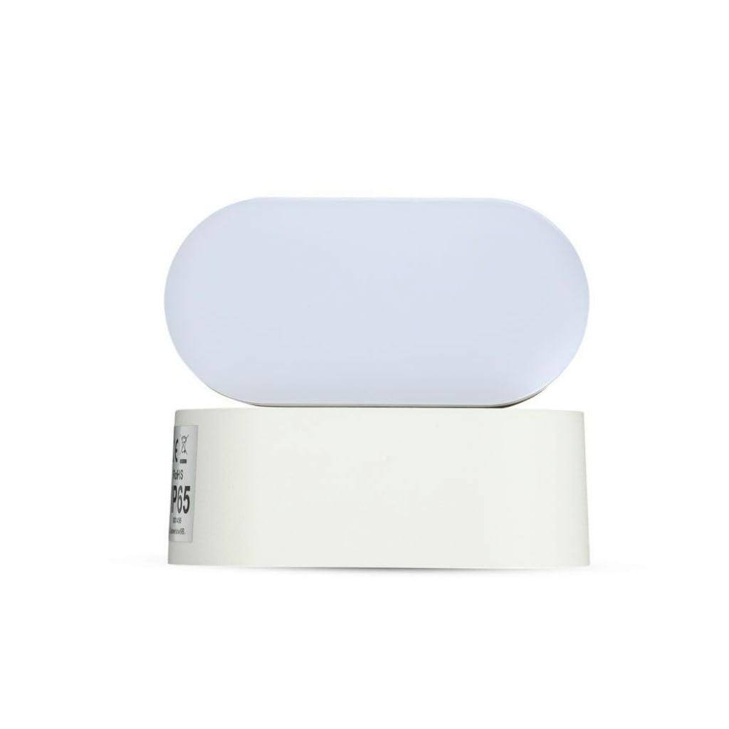 V-TAC Nowoczesna lampa LED obracana pojedyncza głowica – wodoszczelna IP65 – regulowany kąt oświetlenia 6 W, aluminium 4000 K światło dzienne [kompatybilny z czujnikiem] aluminium 6 W, biały korpus