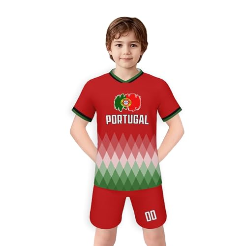 WM Trikot 2026 Spanien Conjunto de chándal para Hombre, niño, niña, Camiseta de Entrenamiento, Manga Corta y pantalón Corto. (Red, /)