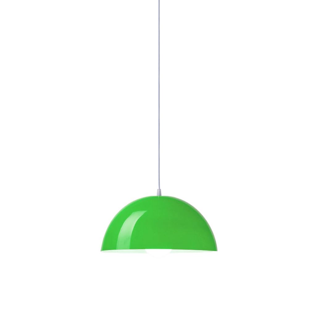 KBUUKYYXouy Glossy Dome Semicircle Hanging Lamp, Colorful Ceiling Pendant Light Fixture, Minimalism Metal Lighting, Industrial Chandelier for Kitchen Island Sink Dining Room Counter(Green,15.7in)