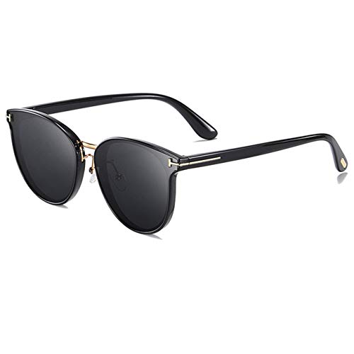 MAXJULI Polarized Oversized Sunglasses for Women,Round Classic Fashion UV400 Protection (Black)