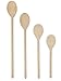 14/ 12/ 10/ 8 -Inch Long Handle Wooden Cooking Mixing Oval Spoons, Beechwood (Set of 4), Brown