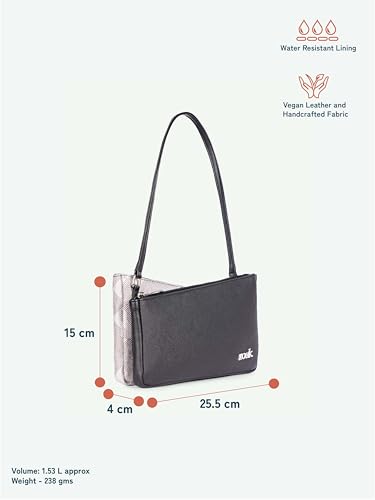 Image of ZOUK Kiya Small Shoulder Bag for Women - Dual-Sided Shoulder Bag with Criss-Cross Design| Handcrafted Purse with Dual Zipper Compartments & Water-Resistant Lining |