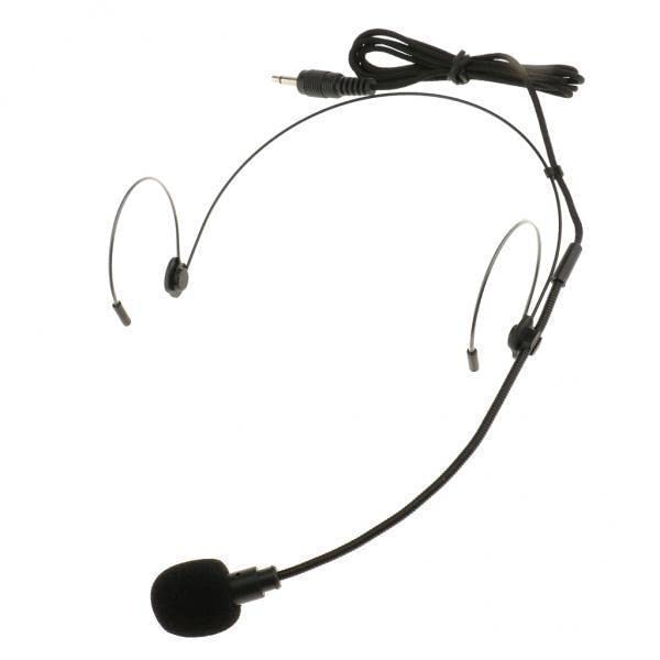 3xDouble Ear Hook Wired Headset Headworn Microphone Black 3.5mm Straight Angle-picture-27