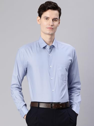 Image of Majestic Man Men's Solid Cotton Blend Wrinkle-Resistant Slim Fit Easy-Iron Formal & Office Wear