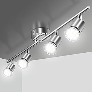 Ceiling Lights,4 Way Spot Lights 4 X GU10 LED Ceiling Lights Angle Adjustable Pendant Lighting Ceiling Rotatable Ceiling Lights for Living Room,Bedrooms,Hallway(Without Light Source)