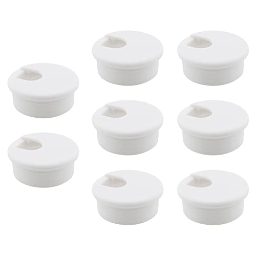 Œillet de câble de bureau HJGarden blanc lot de 8 passe-câbles de 4,5 cm