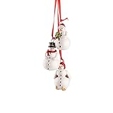 villeroy und boch osterfiguren Drei kleine Schneemann-Figuren aus Porzellan als nostalgischer Baumschmuck, Für einen farbenfrohen und prachtvollen Weihnachtsbaum