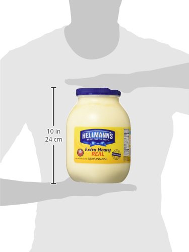 Hellmann's Extra Heavy Mayonnaise Jar, Extra Egg Yolk, Condiment for Sandwiches, Salads, Mayo Made with 100% Cage Free Eggs, Gluten Free 1 gallon 128 oz, Pack of 1