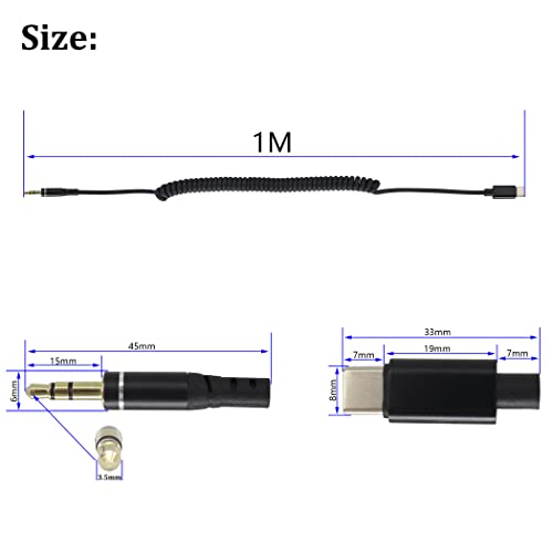 Cable USB C a Jack 3.5mm Aux 1 m Negro miniatura 2