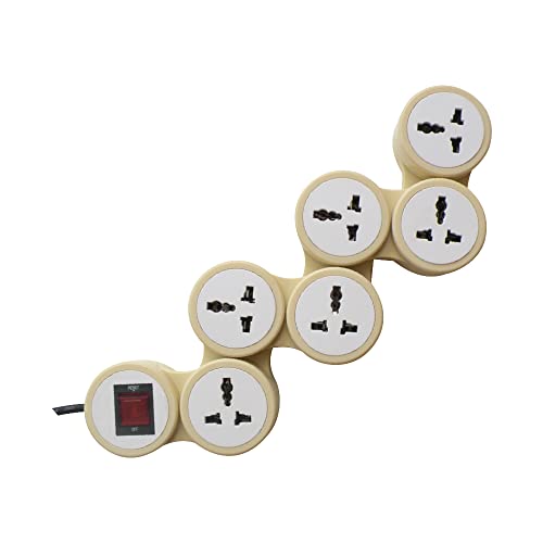 Image of MX Surge Protector & Spike Guard with 4 Universal Socket Master Switch Power Indicator Built-in Fuse with Circuit Breaker (6 Socket /Power Strip /Circuit Breaker /20Amp, 1.5 MTR)