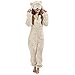 Pajamas Sherpa Lined onesie Solid Color Zip Up Long Sleeve Hooded with Goggles Fashion Thermal Casual Fall Winter