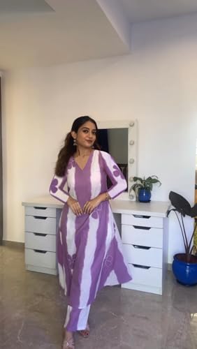 Image of ANNI Designer Women's Ethnic Co-Ord Set | Kurta Pant Set | Kurta Palazzo Set | Stylish Cotton Suit Set for Women, Festival Co-ord