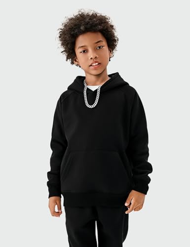 Image of Gihuo Unisex Boys Girls Winter Sherpa Lined Hoodie Kid's Fleece Pullover Hooded Sweatshirt