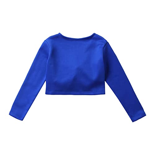 Kids Girls Long Sleeves Ballet Dance Cardigan Athletic Outerwear Ballerina Wrap Tops4