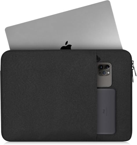 Image of Saco Laptop Sleeve for 15.6 Inch - Slim Shockproof Case with Zipper Pocket, Protective Travel Laptop Bag for MacBook Air /Pro, HP, Dell, Lenovo, Acer - Black